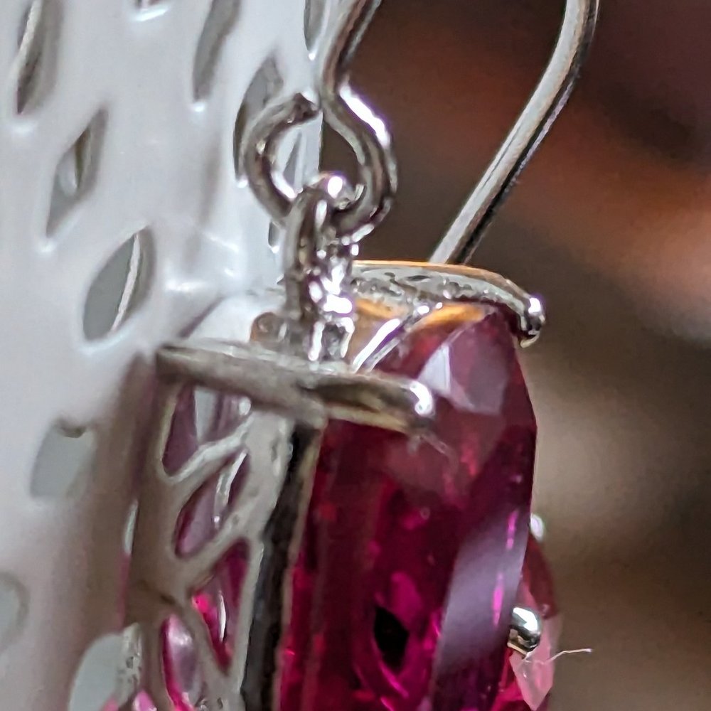 Real Ruby 11.9 Ct Rectangular Cushion Cut Earring… - image 6